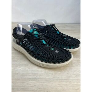 KEEN UNEEK Water Sandals Mens Size 9 Black Teal Outdoor Sport SAMPLE